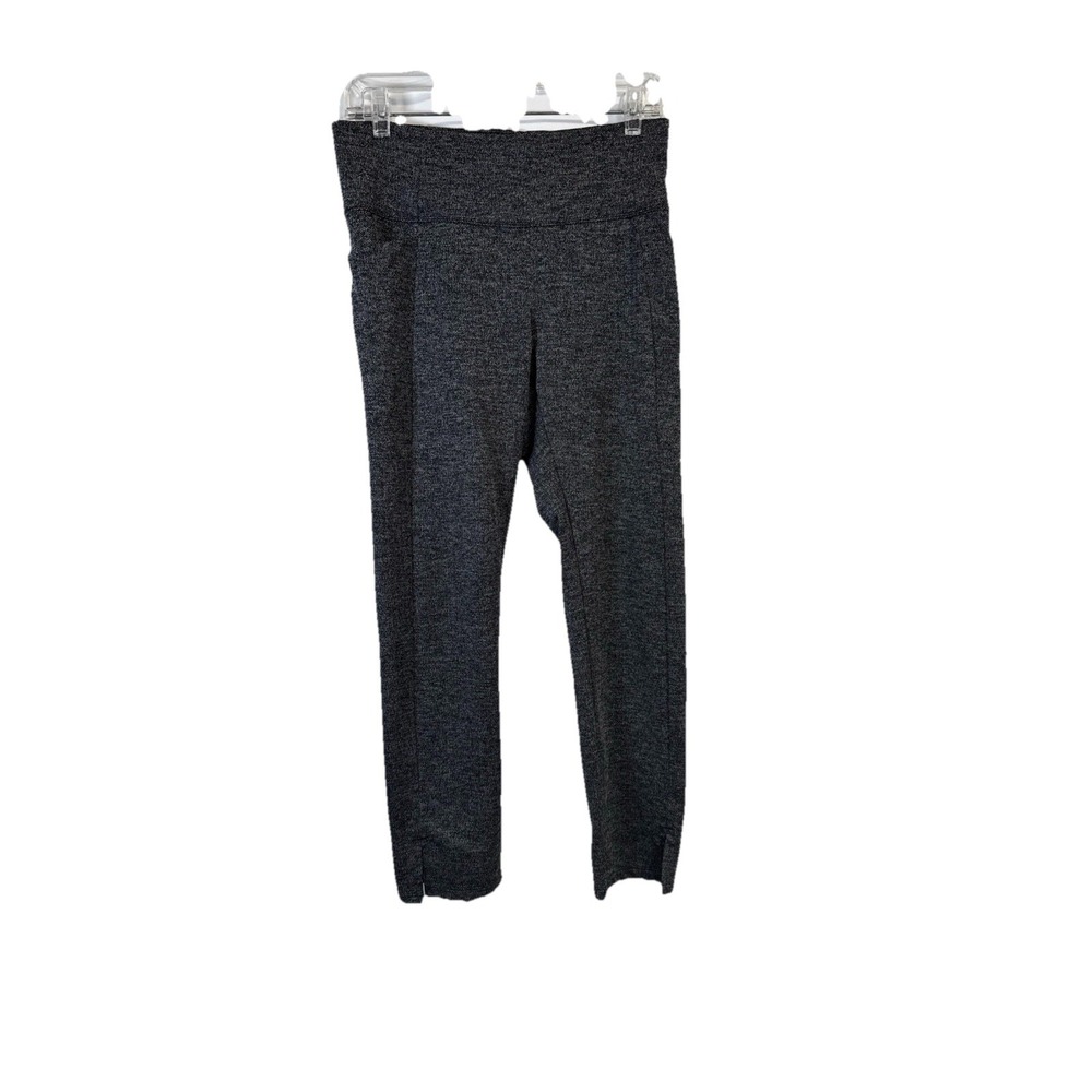Athleta Tights Herringbone Women's Medium Black Heather Stretch Ankle Yoga